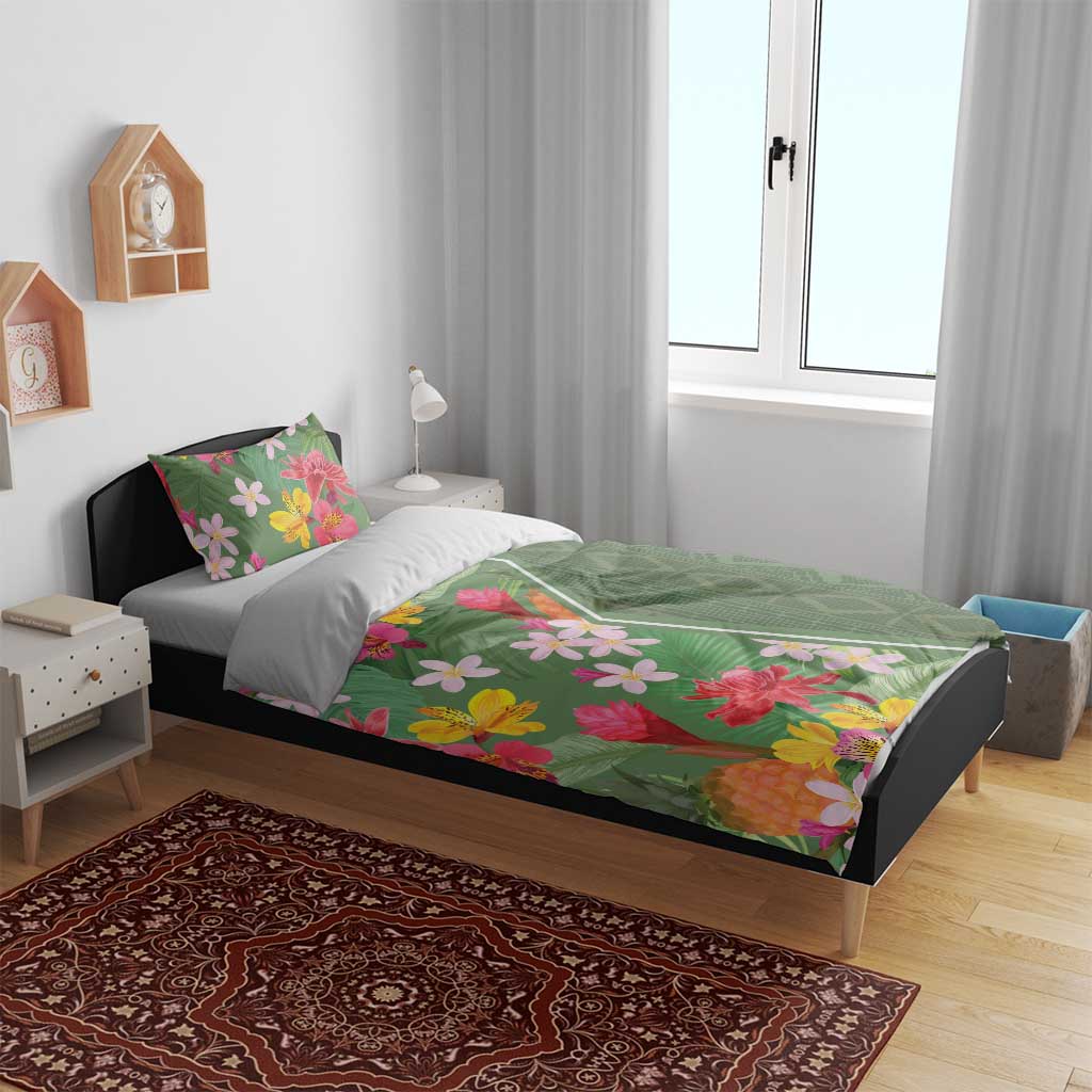 Afro Tropical Flowers Bedding Set Green Version LT18