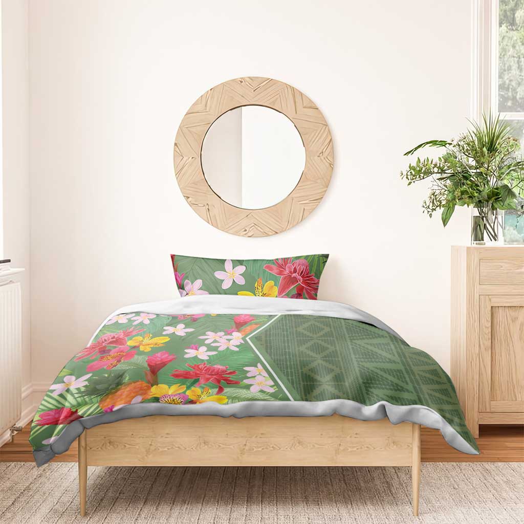 Afro Tropical Flowers Bedding Set Green Version LT18