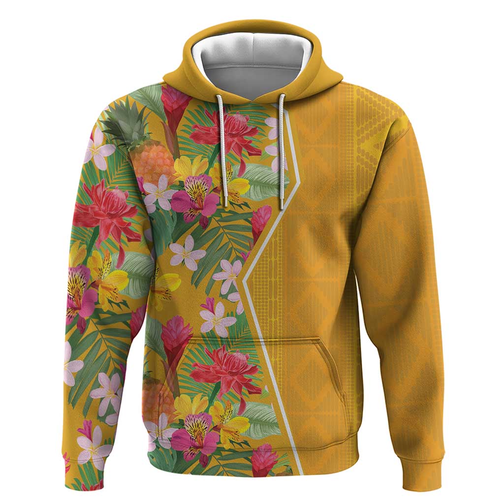 Africa Tropical Flowers Hoodie Yellow Version LT18