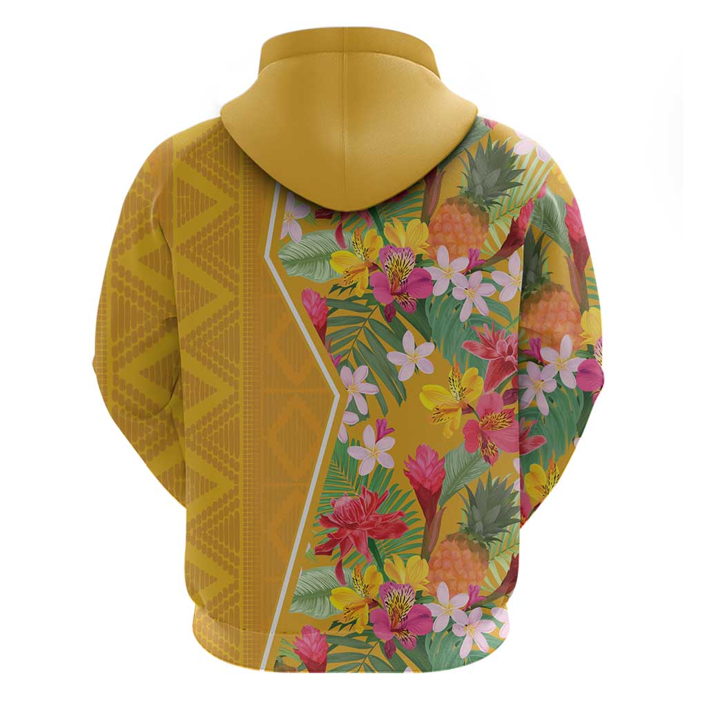 Africa Tropical Flowers Hoodie Yellow Version LT18