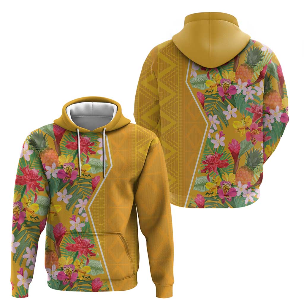 Africa Tropical Flowers Hoodie Yellow Version LT18