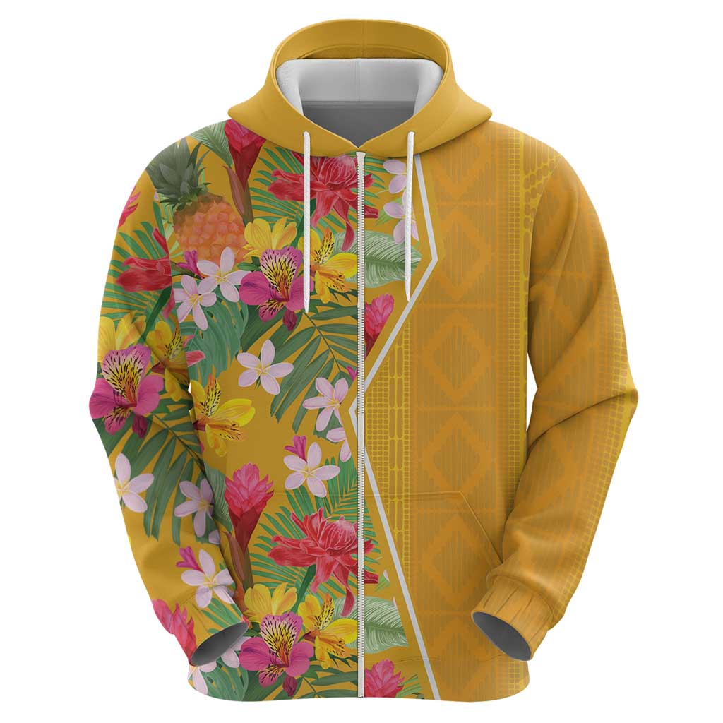 Africa Tropical Flowers Hoodie Yellow Version LT18