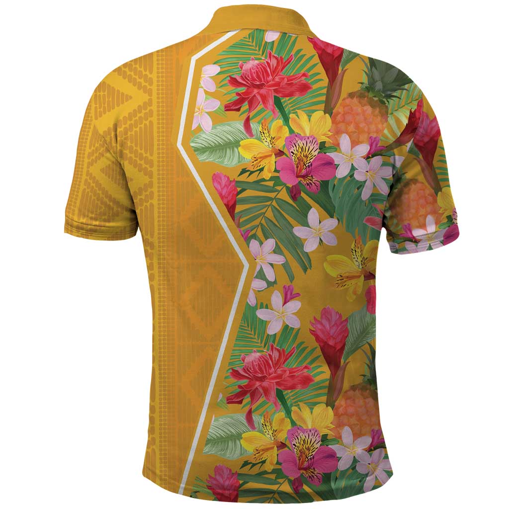 Africa Tropical Flowers Polo Shirt Yellow Version LT18