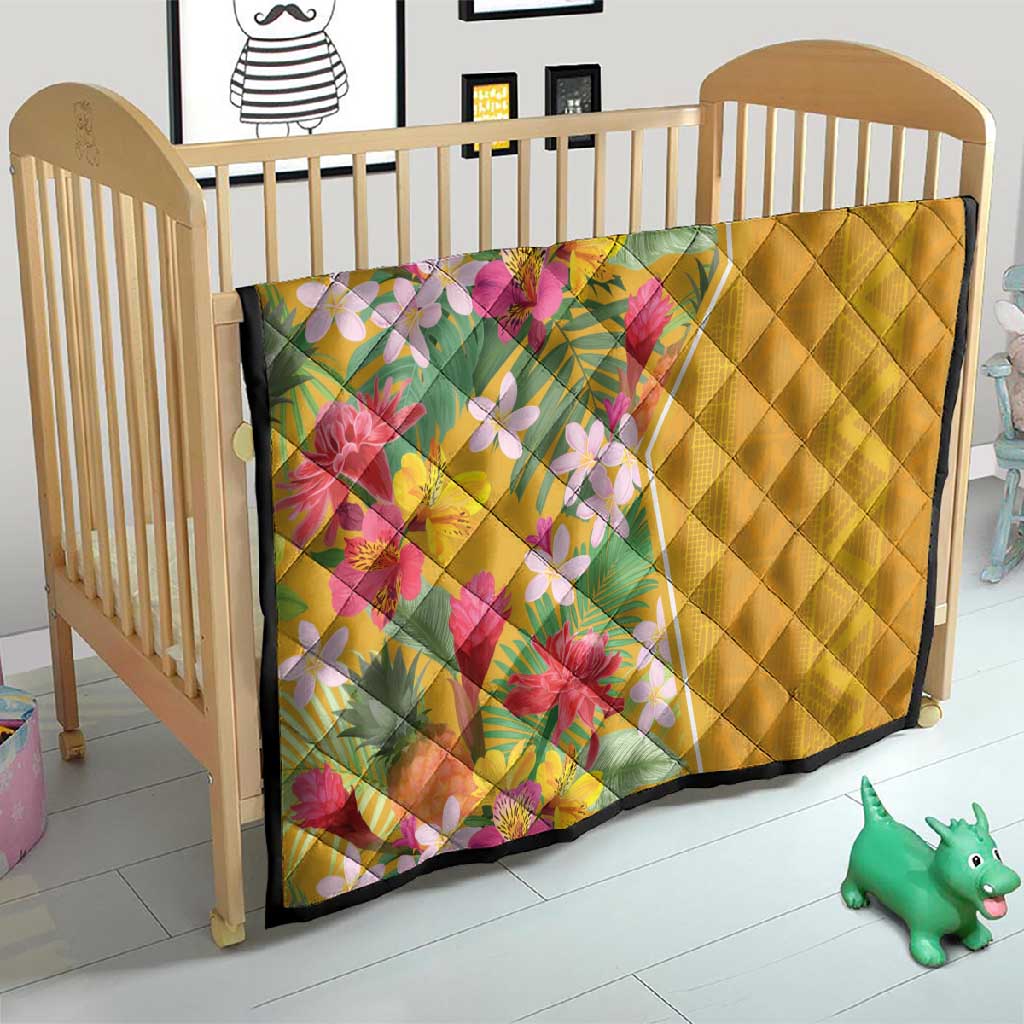Afro Tropical Flowers Quilt Yellow Version LT18