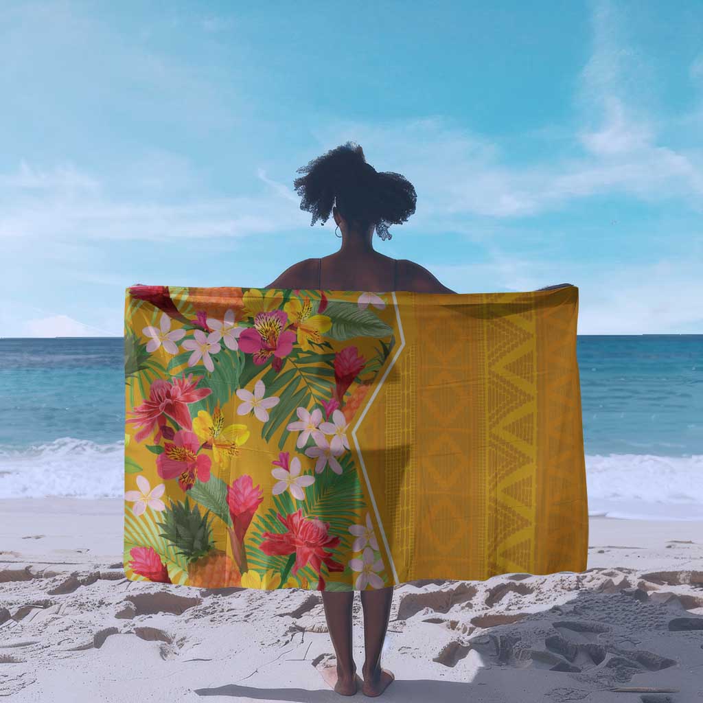 Afro Tropical Flowers Sarong Yellow Version LT18