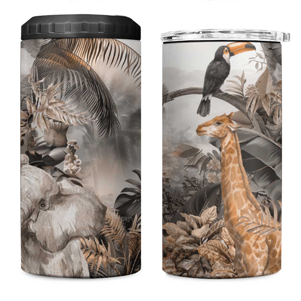 Afro Safari Animals 4 in 1 Can Cooler Tumbler LT18