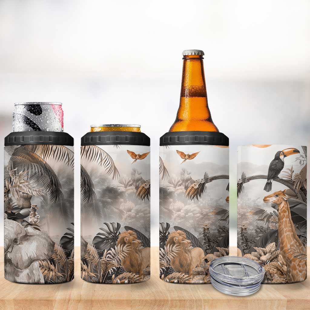 Afro Safari Animals 4 in 1 Can Cooler Tumbler LT18