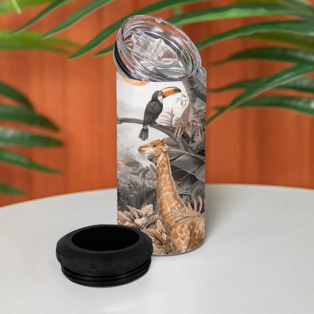 Afro Safari Animals 4 in 1 Can Cooler Tumbler LT18