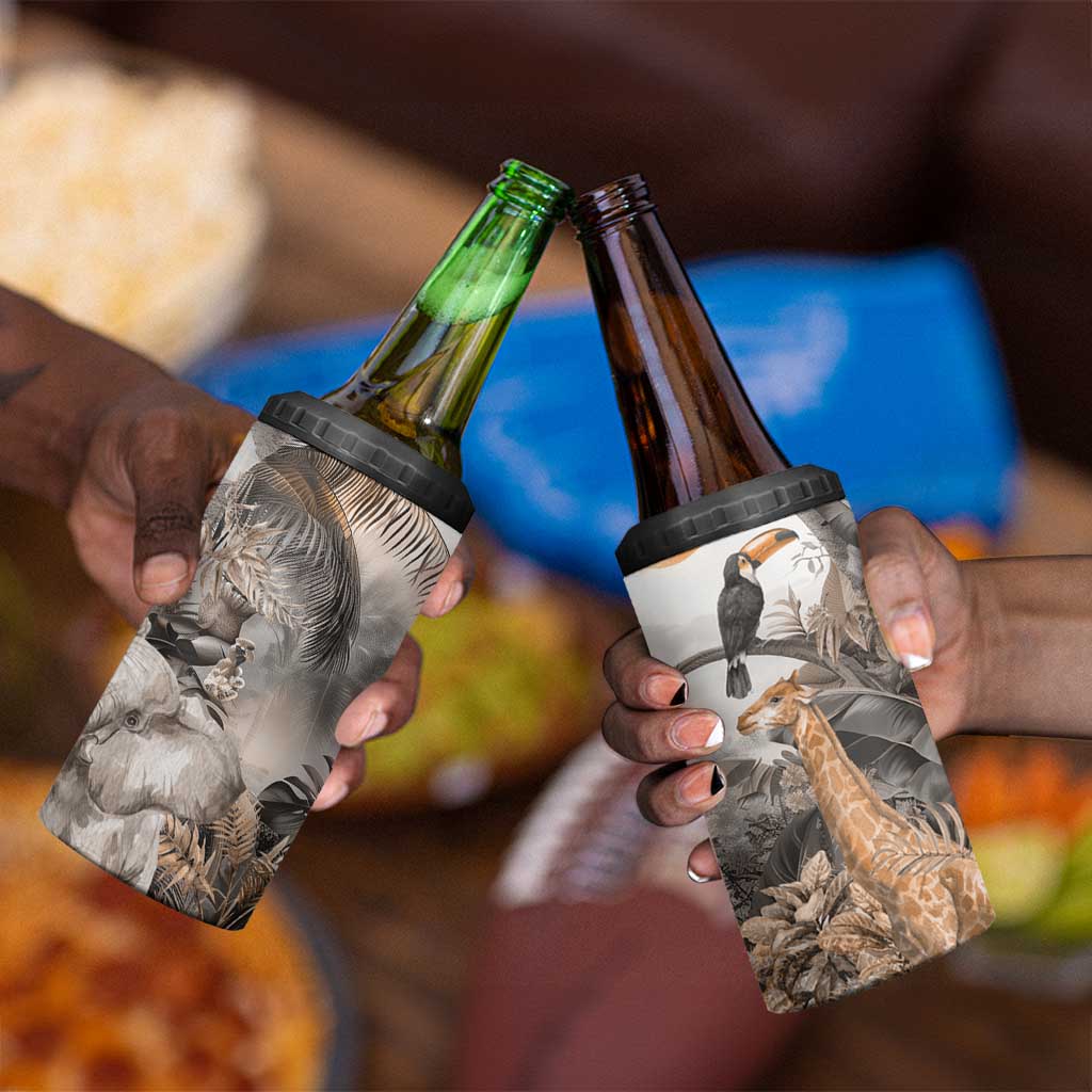 Afro Safari Animals 4 in 1 Can Cooler Tumbler LT18