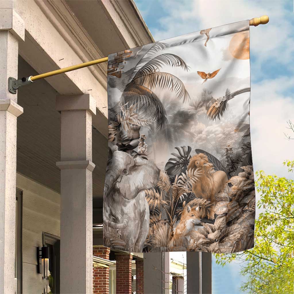 Afro Safari Animals Garden Flag LT18
