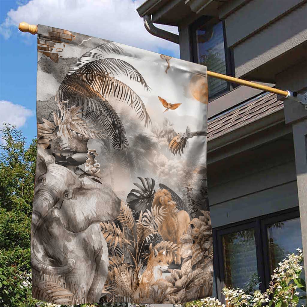 Afro Safari Animals Garden Flag LT18