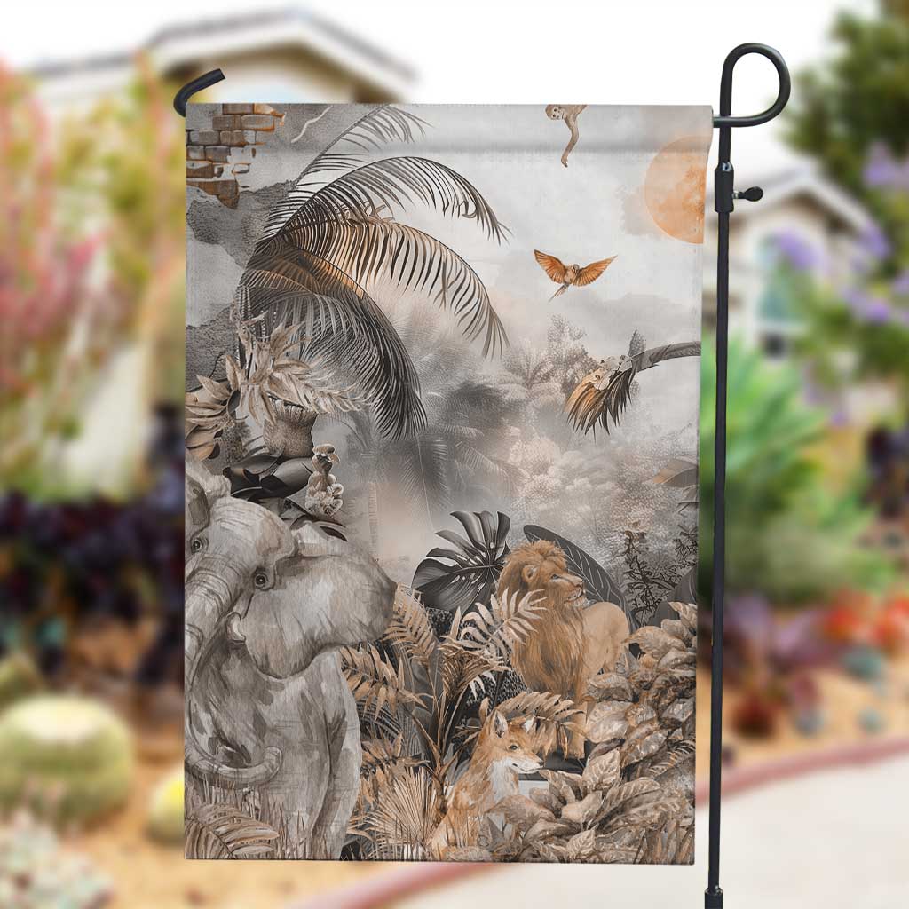 Afro Safari Animals Garden Flag LT18