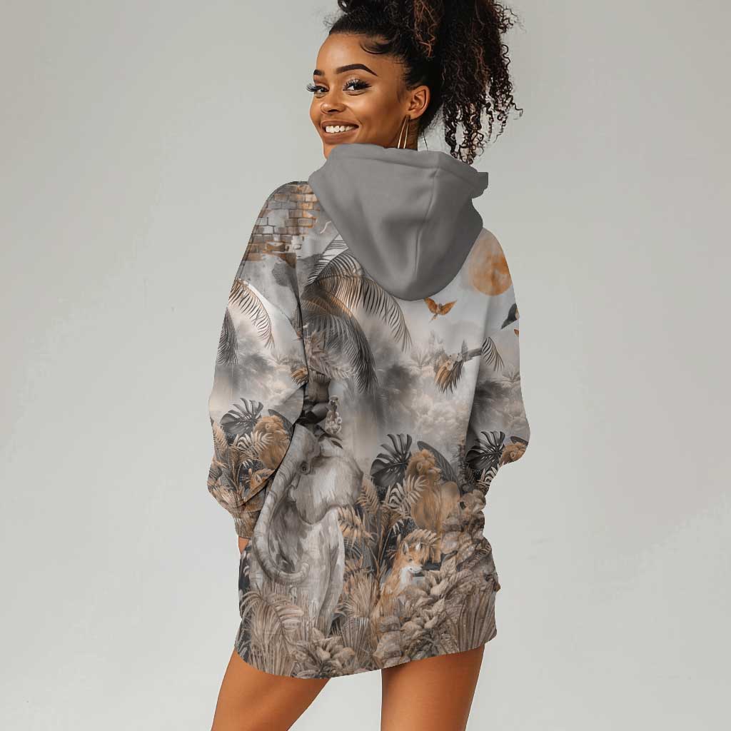 Afro Safari Animals Hoodie Dress LT18