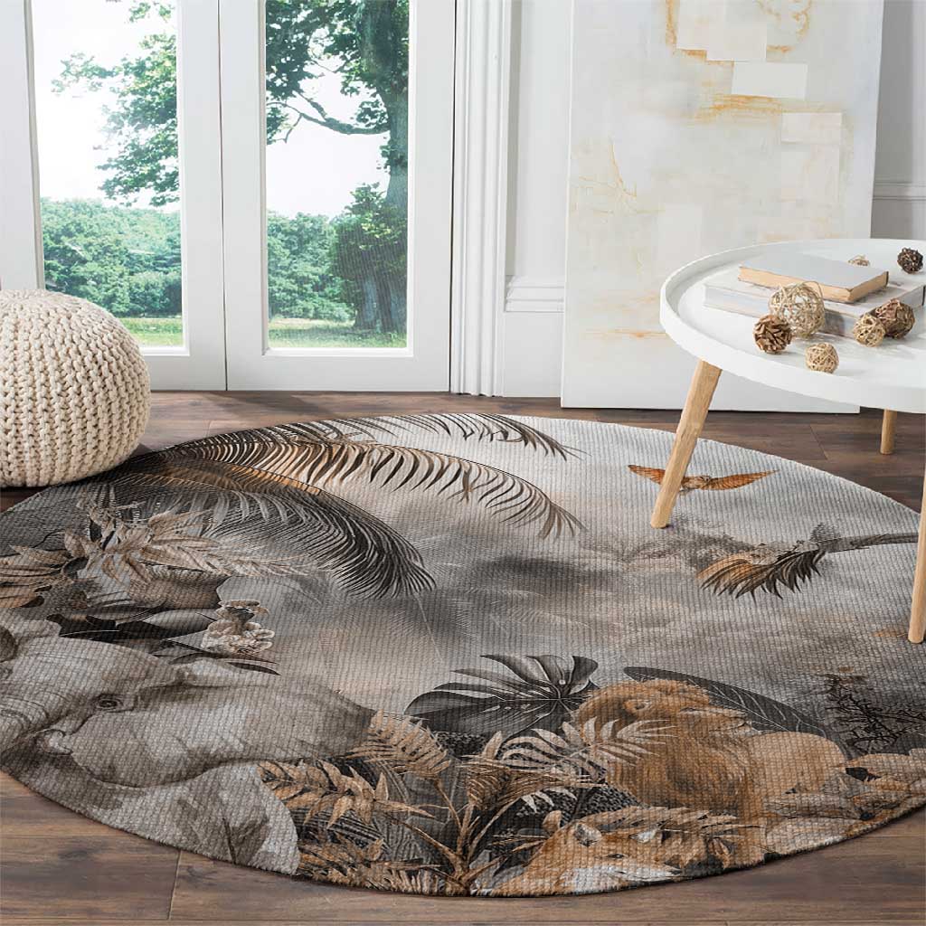 Afro Safari Animals Round Carpet LT18