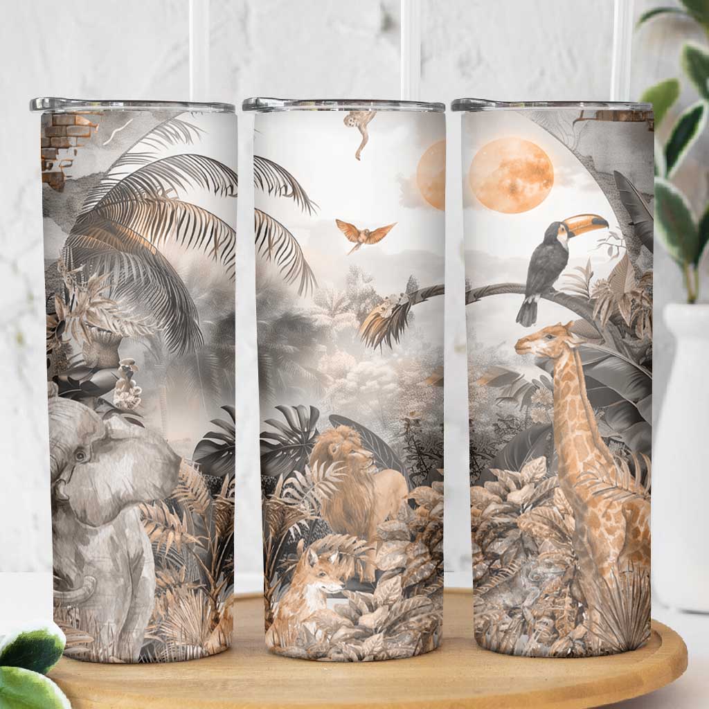 Afro Safari Animals Skinny Tumbler LT18