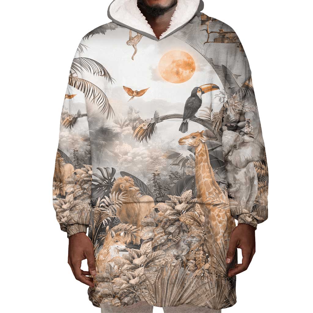 Afro Safari Animals Wearable Blanket Hoodie LT18