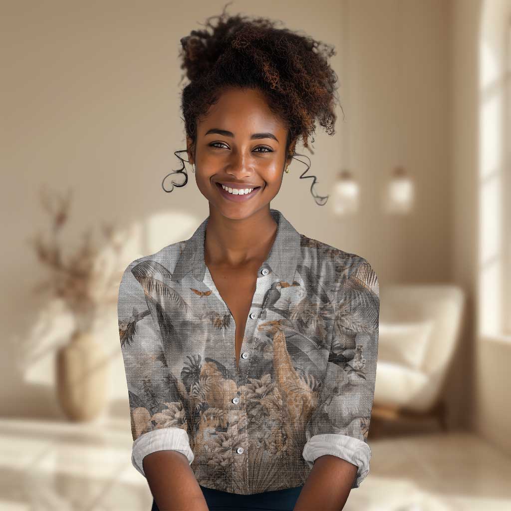 Afro Safari Animals Women Casual Shirt LT18