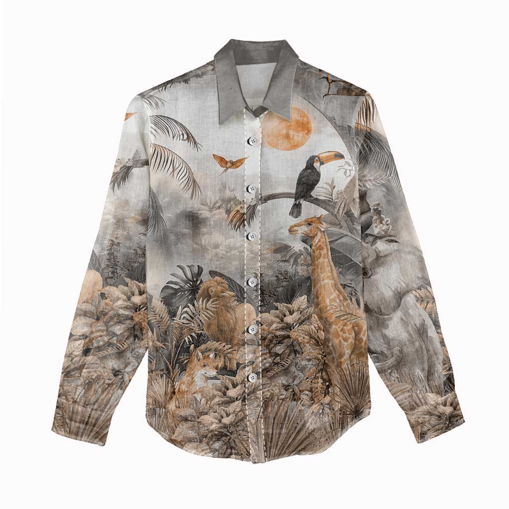 Afro Safari Animals Women Casual Shirt LT18