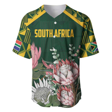 Personalized South Africa With Afro King Protea Baseball Jersey Kente Patterns LT18