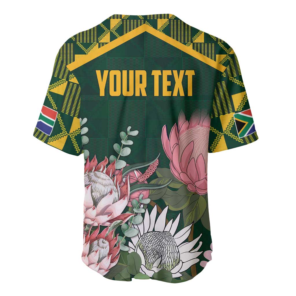 Personalized South Africa With Afro King Protea Baseball Jersey Kente Patterns LT18