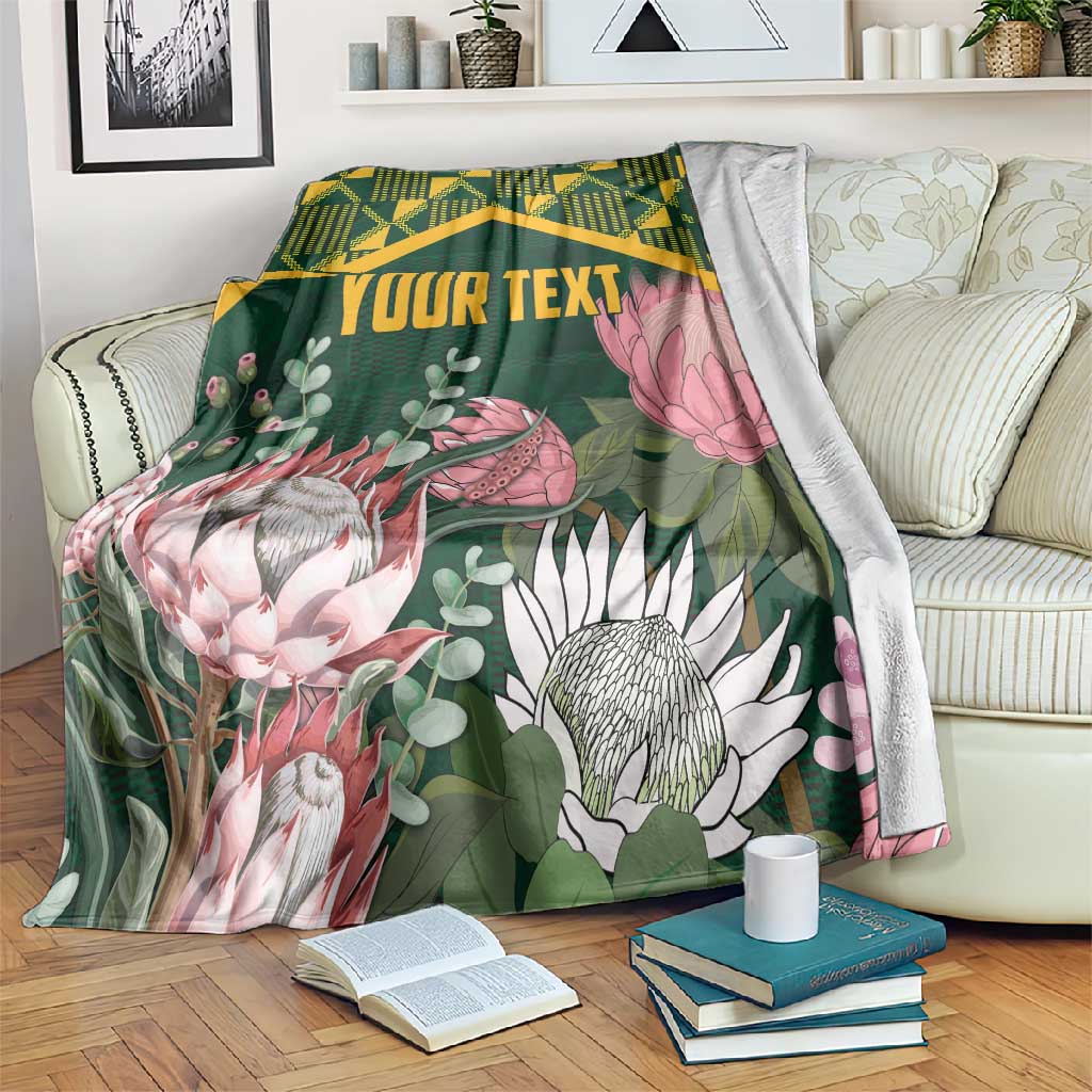 Personalized South Africa With Afro King Protea Blanket Kente Patterns LT18
