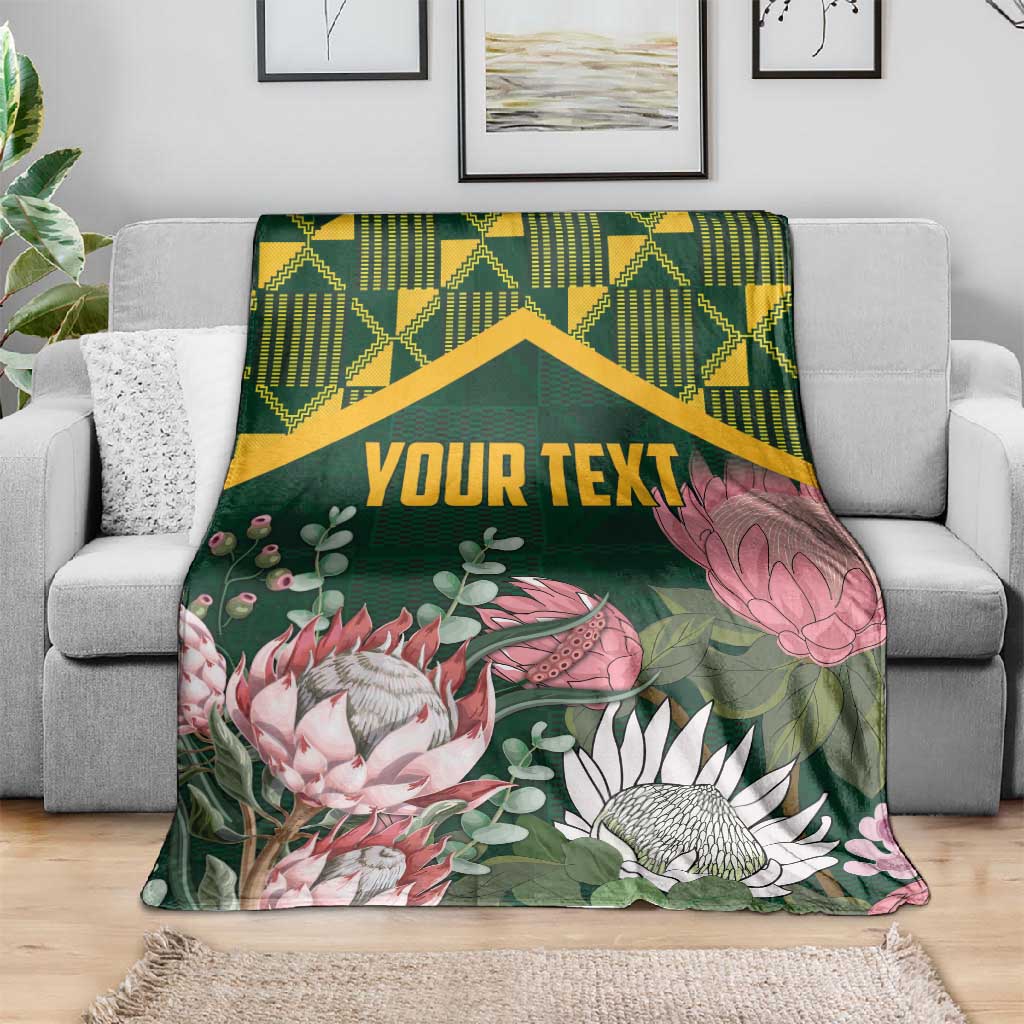 Personalized South Africa With Afro King Protea Blanket Kente Patterns LT18