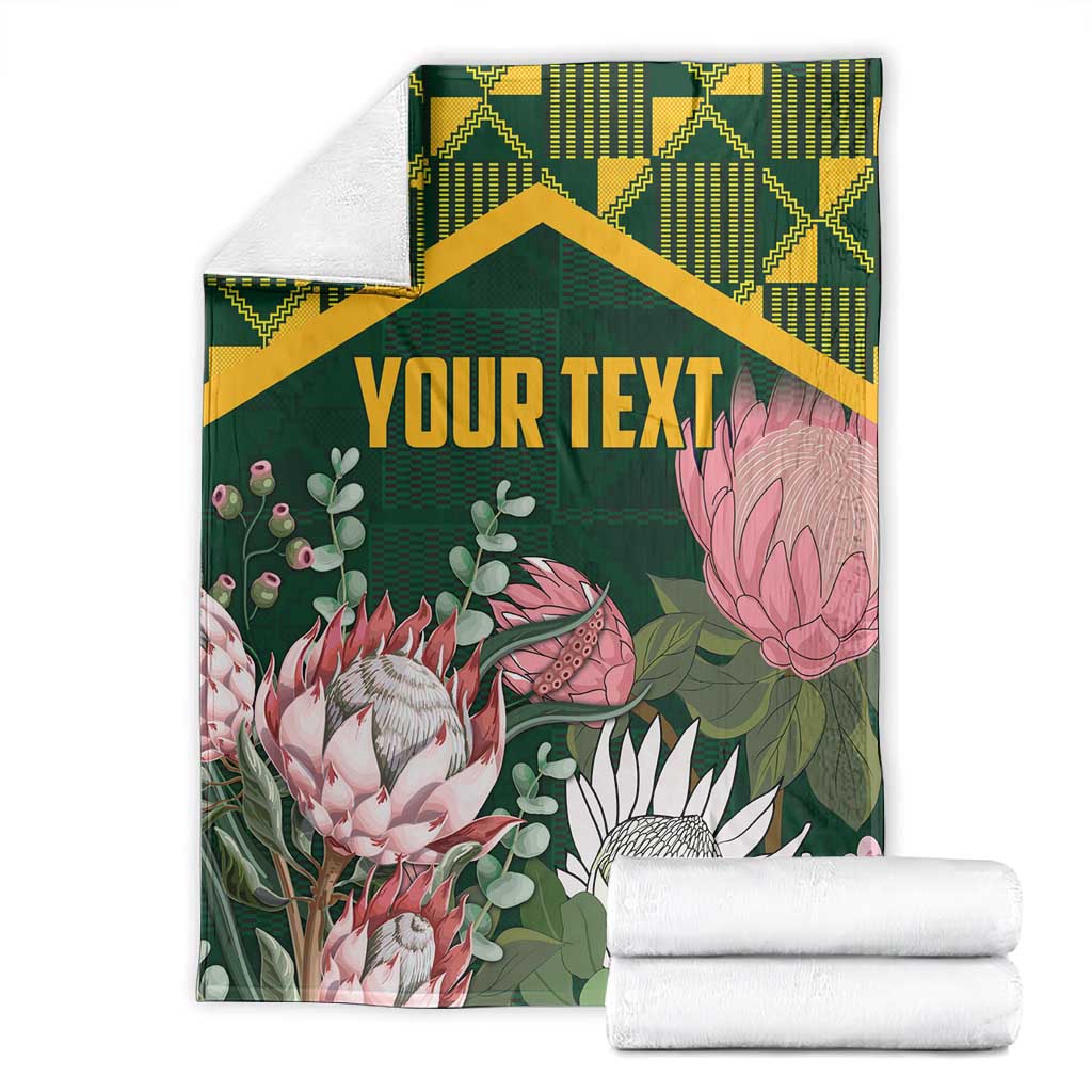 Personalized South Africa With Afro King Protea Blanket Kente Patterns LT18