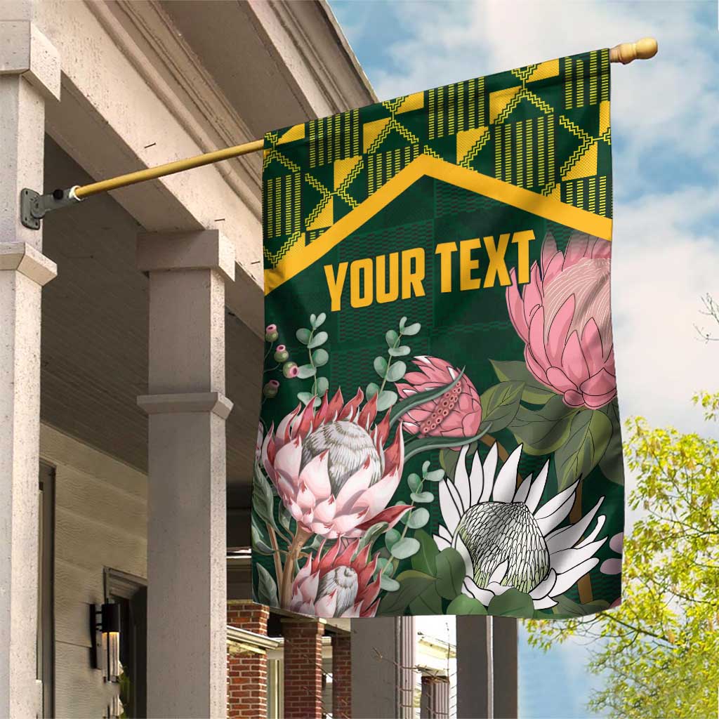 Personalized South Africa With Afro King Protea Garden Flag Kente Patterns LT18