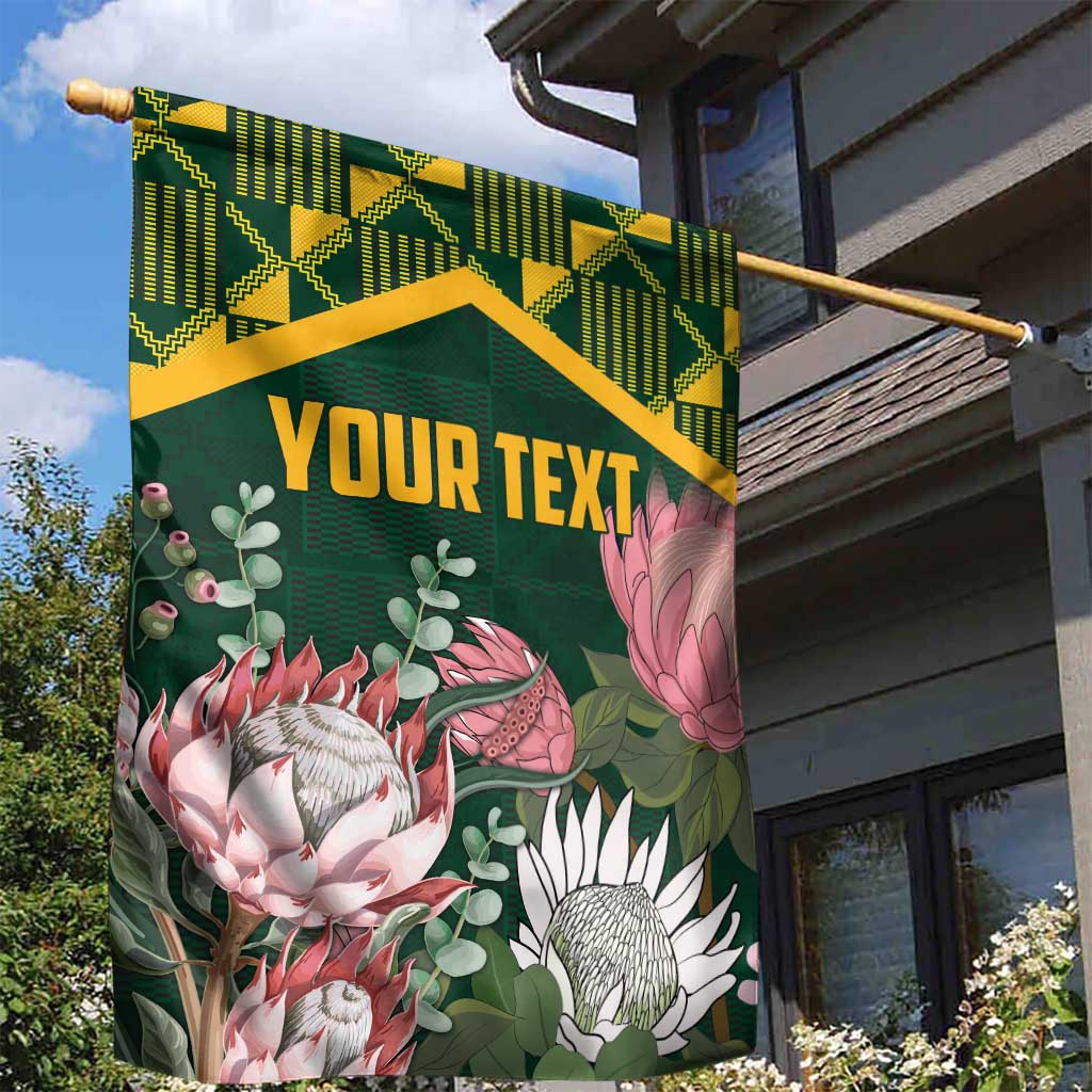 Personalized South Africa With Afro King Protea Garden Flag Kente Patterns LT18