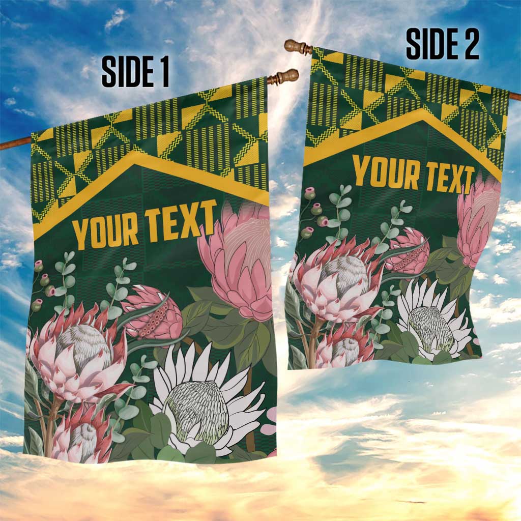 Personalized South Africa With Afro King Protea Garden Flag Kente Patterns LT18