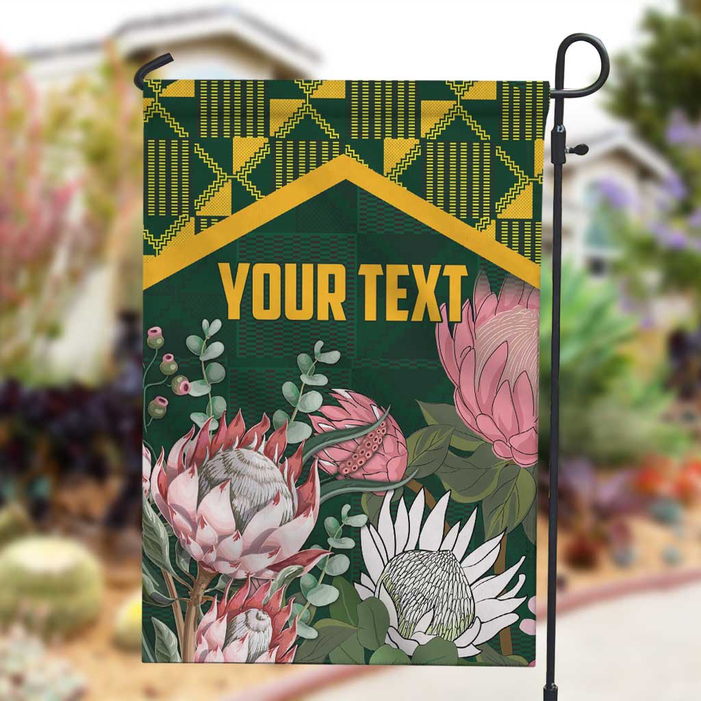 Personalized South Africa With Afro King Protea Garden Flag Kente Patterns LT18