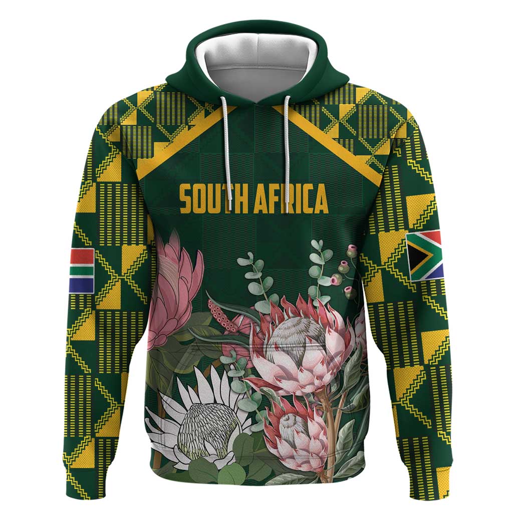 Personalized South Africa King Protea Hoodie With Kente Patterns LT18