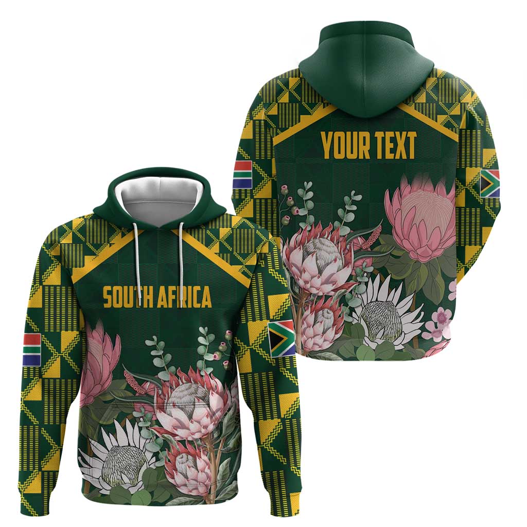 Personalized South Africa King Protea Hoodie With Kente Patterns LT18