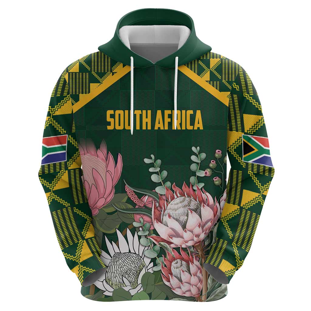 Personalized South Africa King Protea Hoodie With Kente Patterns LT18