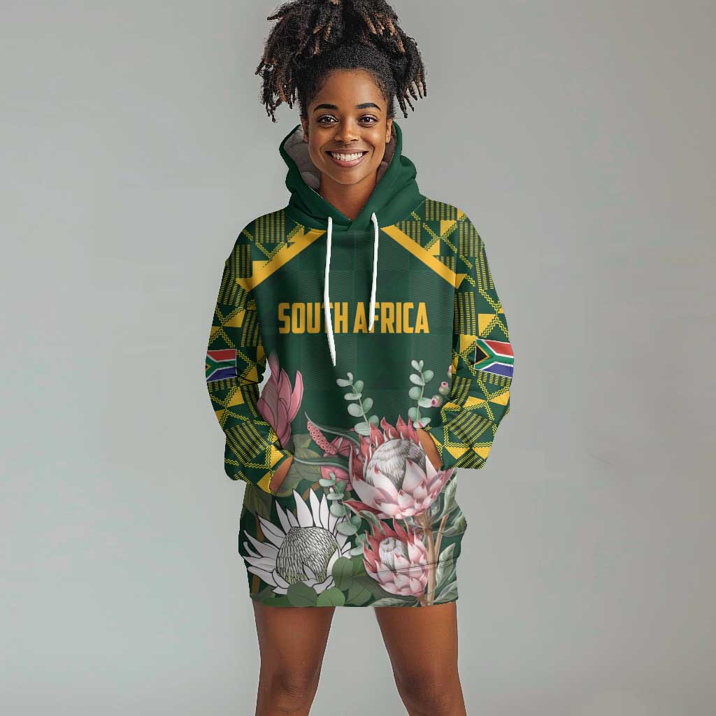 Personalized South Africa With Afro King Protea Hoodie Dress Kente Patterns LT18