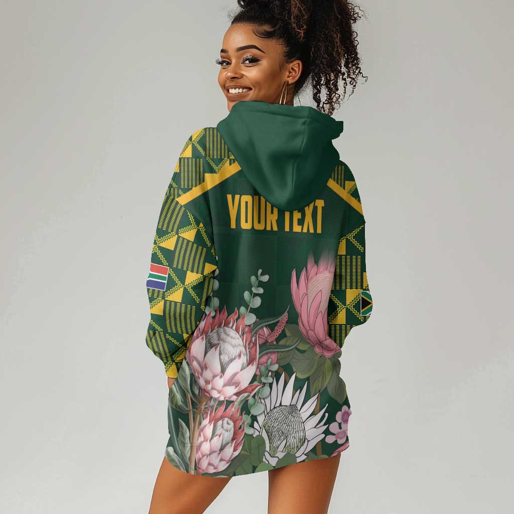Personalized South Africa With Afro King Protea Hoodie Dress Kente Patterns LT18