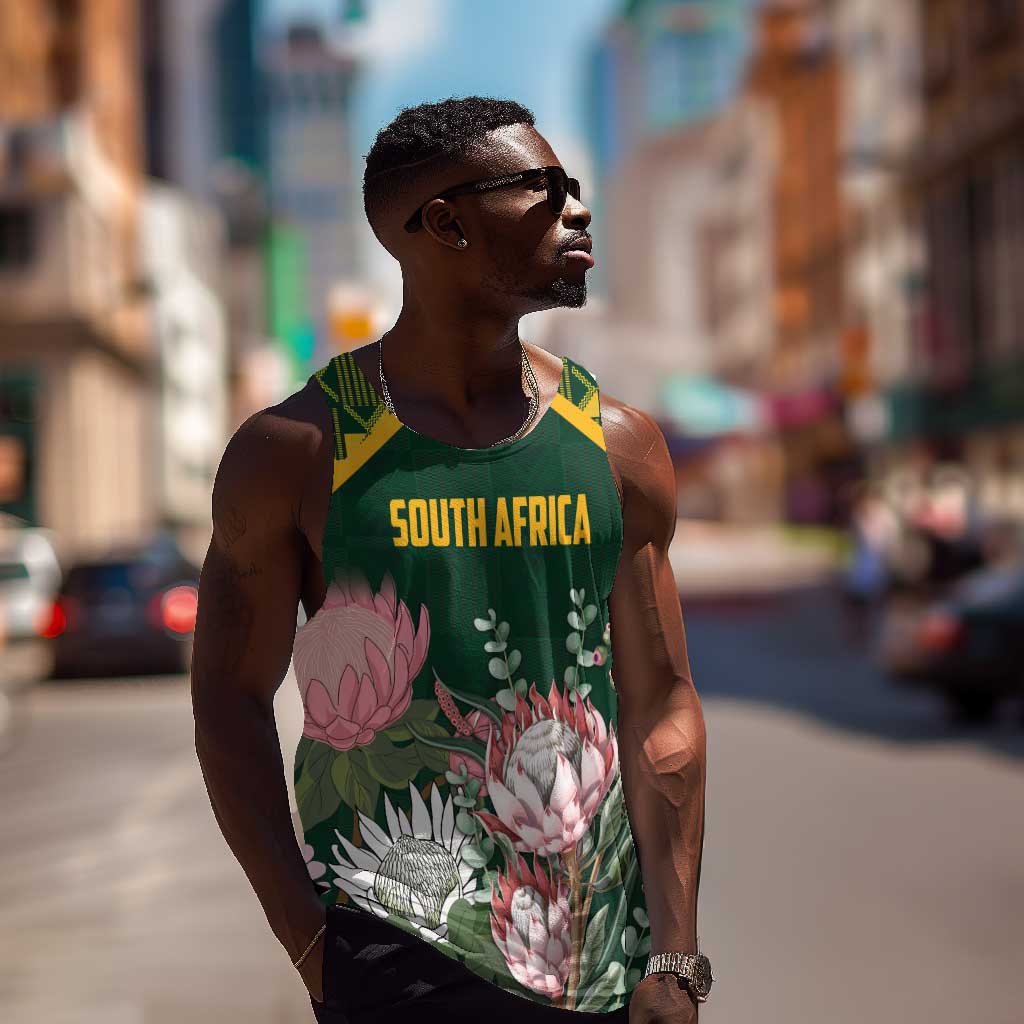 Personalized South Africa With Afro King Protea Men Tank Top Kente Patterns LT18