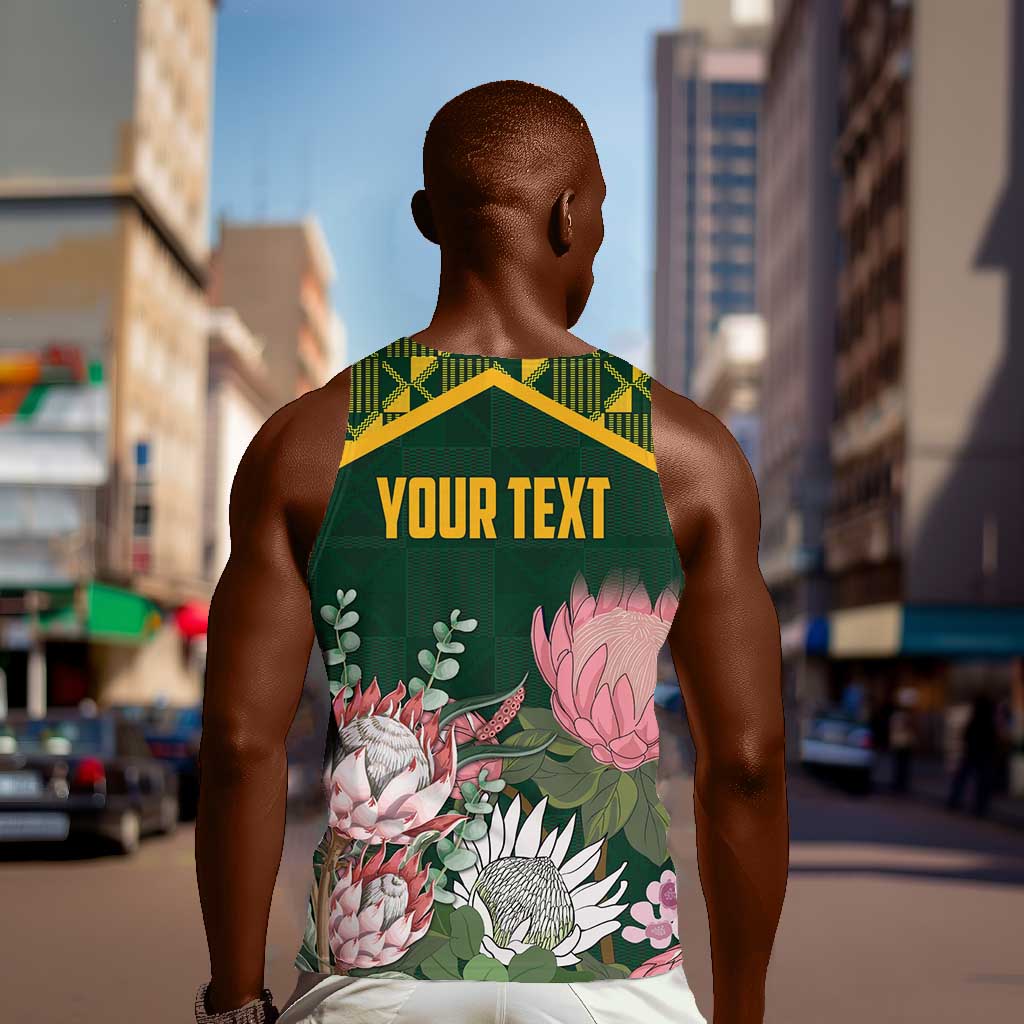 Personalized South Africa With Afro King Protea Men Tank Top Kente Patterns LT18