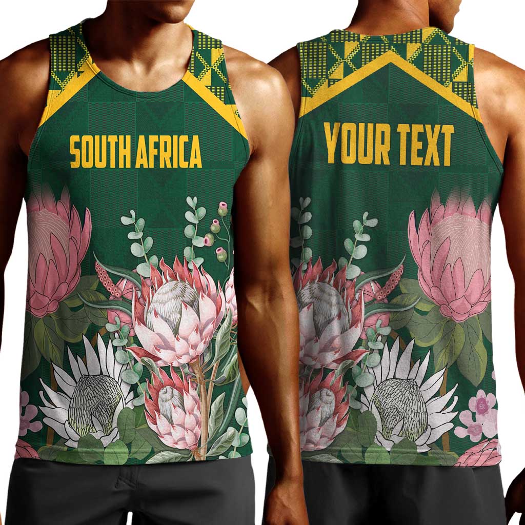 Personalized South Africa With Afro King Protea Men Tank Top Kente Patterns LT18