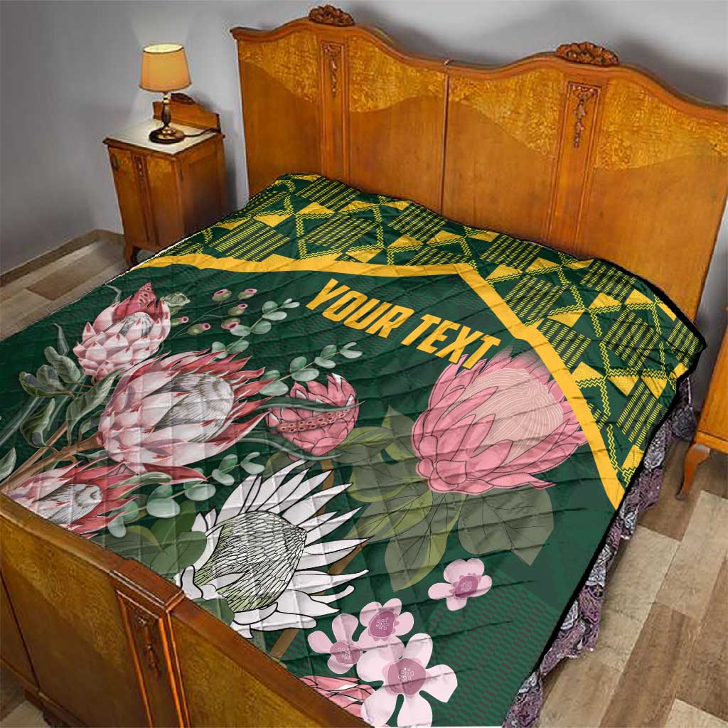 Personalized South Africa With Afro King Protea Quilt Kente Patterns LT18