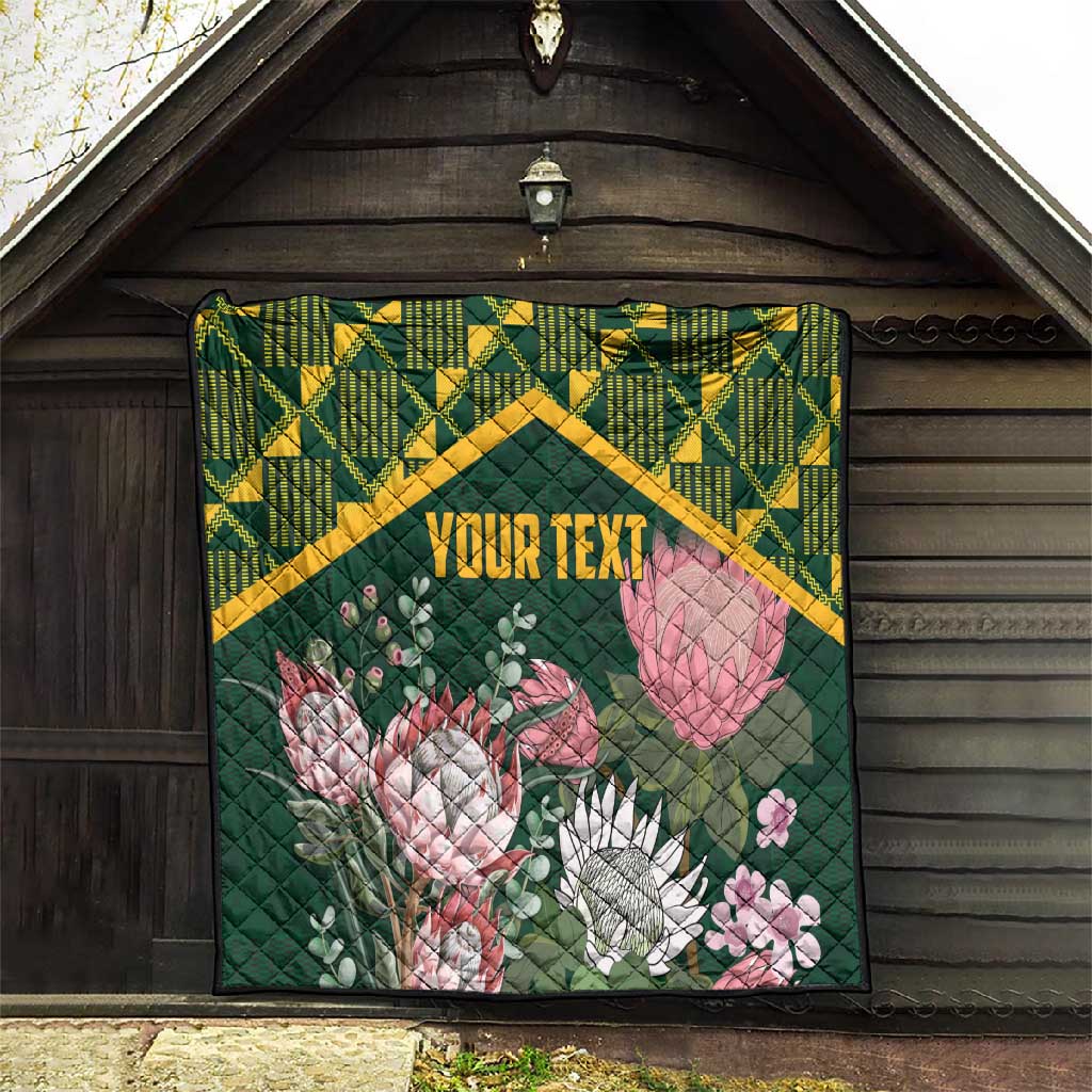 Personalized South Africa With Afro King Protea Quilt Kente Patterns LT18