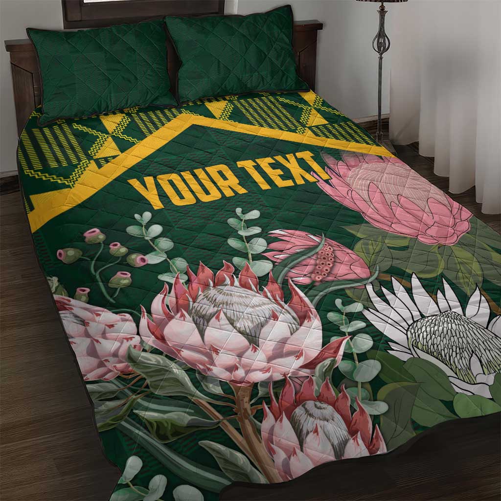 Personalized South Africa With Afro King Protea Quilt Bed Set Kente Patterns LT18