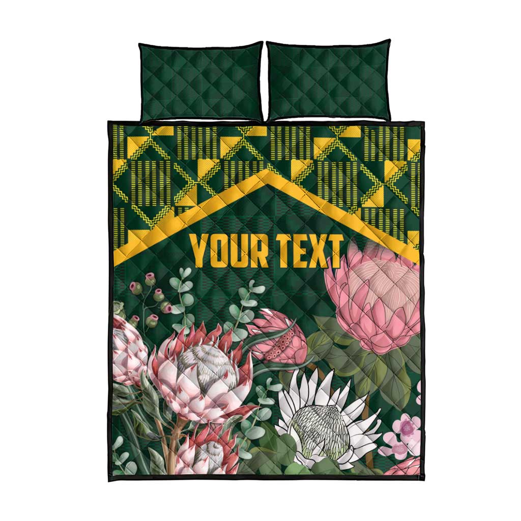 Personalized South Africa With Afro King Protea Quilt Bed Set Kente Patterns LT18