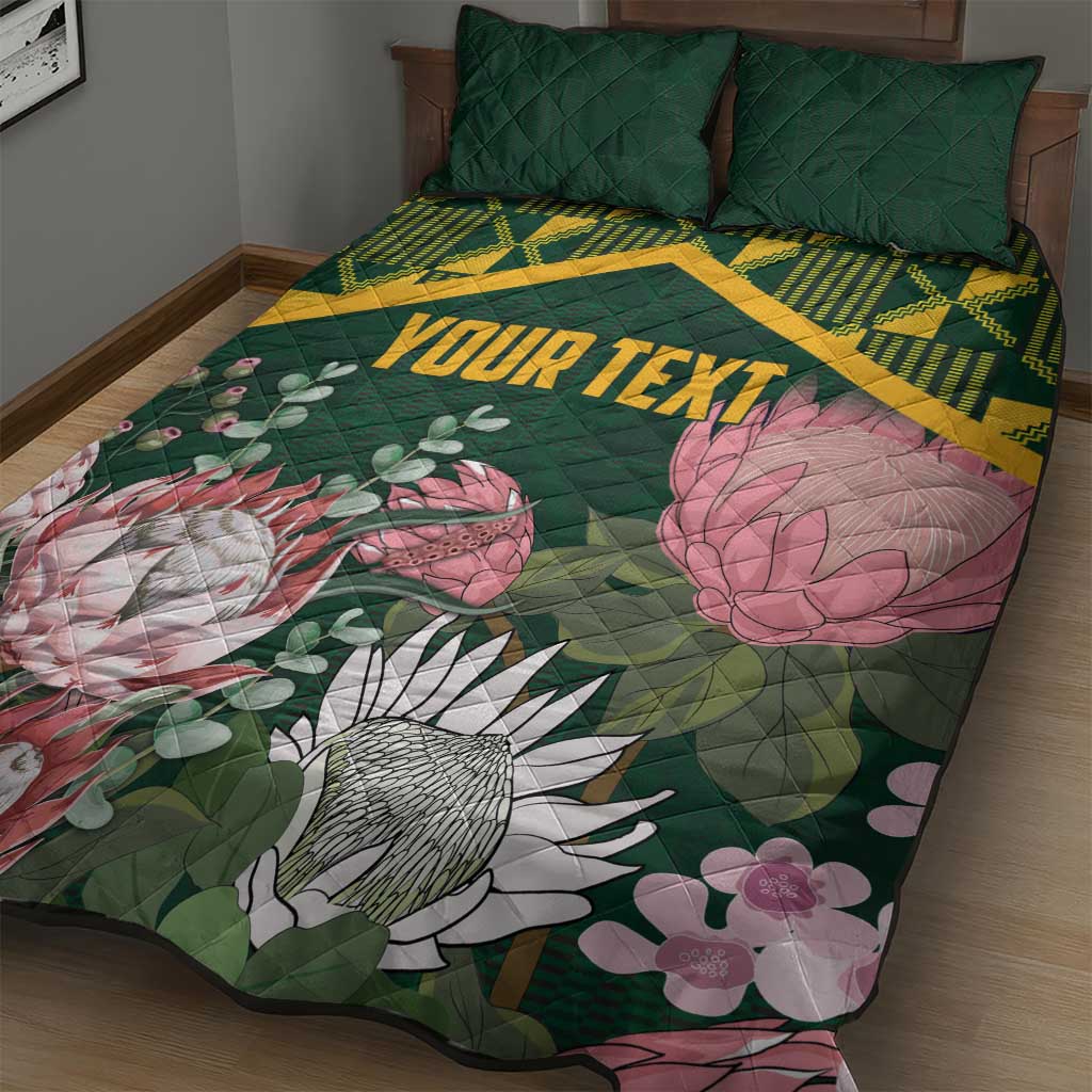 Personalized South Africa With Afro King Protea Quilt Bed Set Kente Patterns LT18