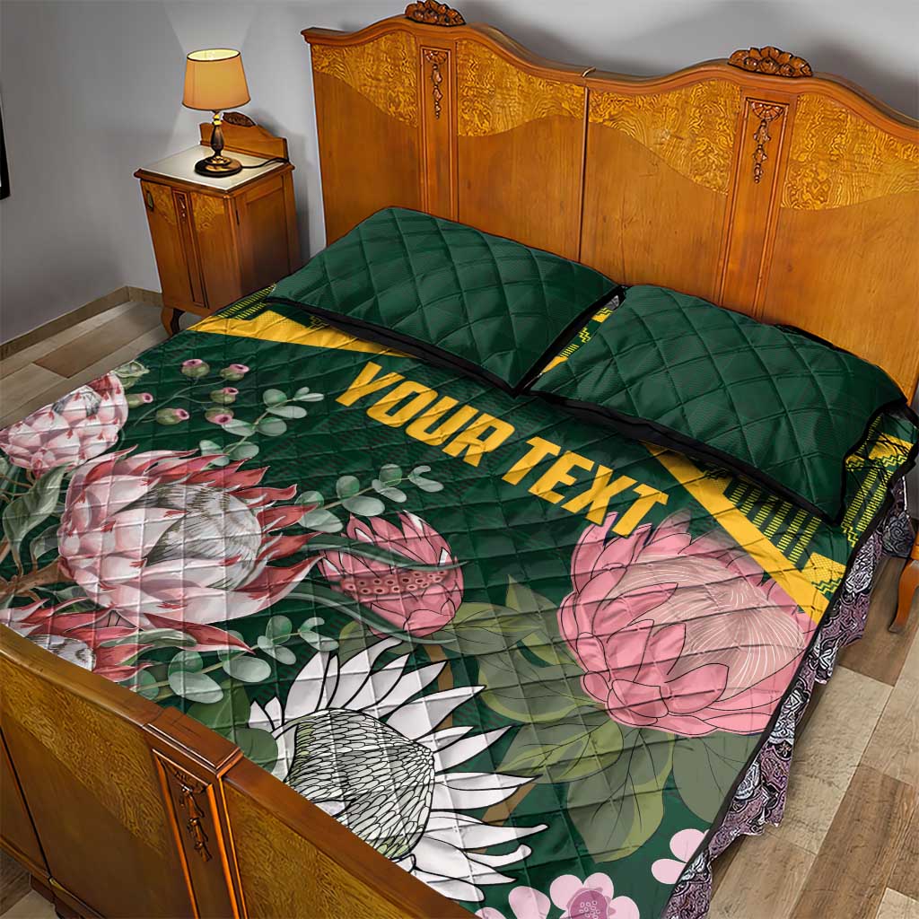 Personalized South Africa With Afro King Protea Quilt Bed Set Kente Patterns LT18