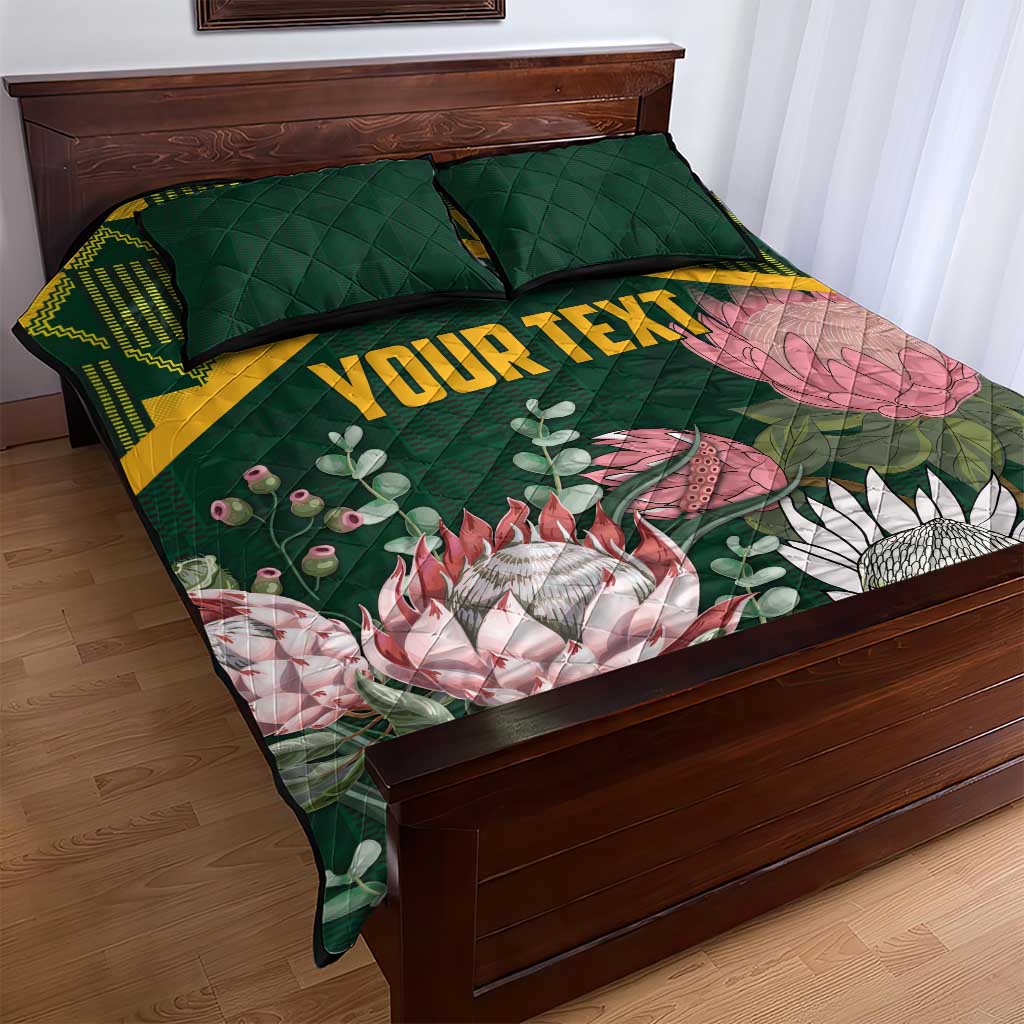 Personalized South Africa With Afro King Protea Quilt Bed Set Kente Patterns LT18