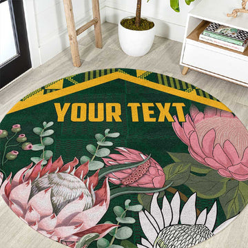 Personalized South Africa With Afro King Protea Round Carpet Kente Patterns LT18