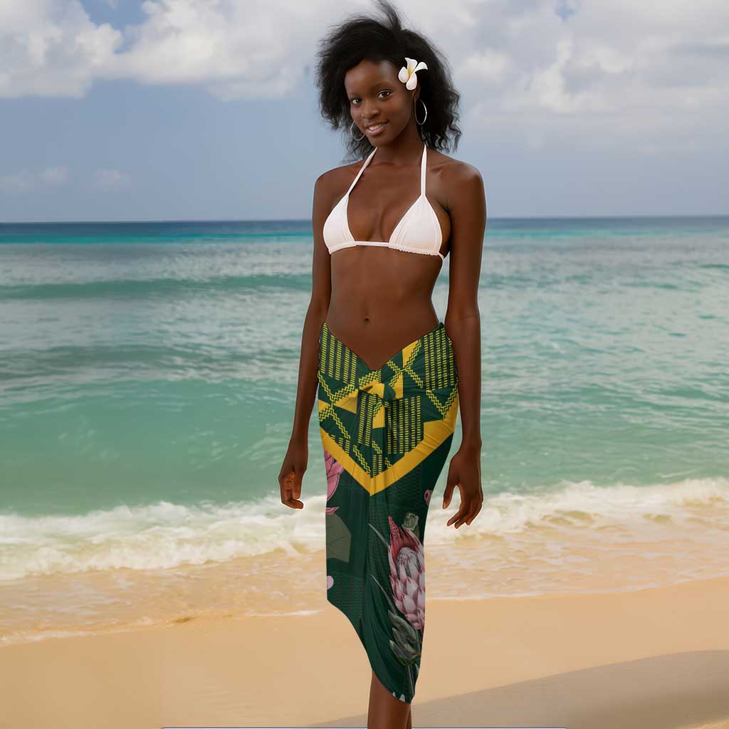 Personalized South Africa With Afro King Protea Sarong Kente Patterns LT18