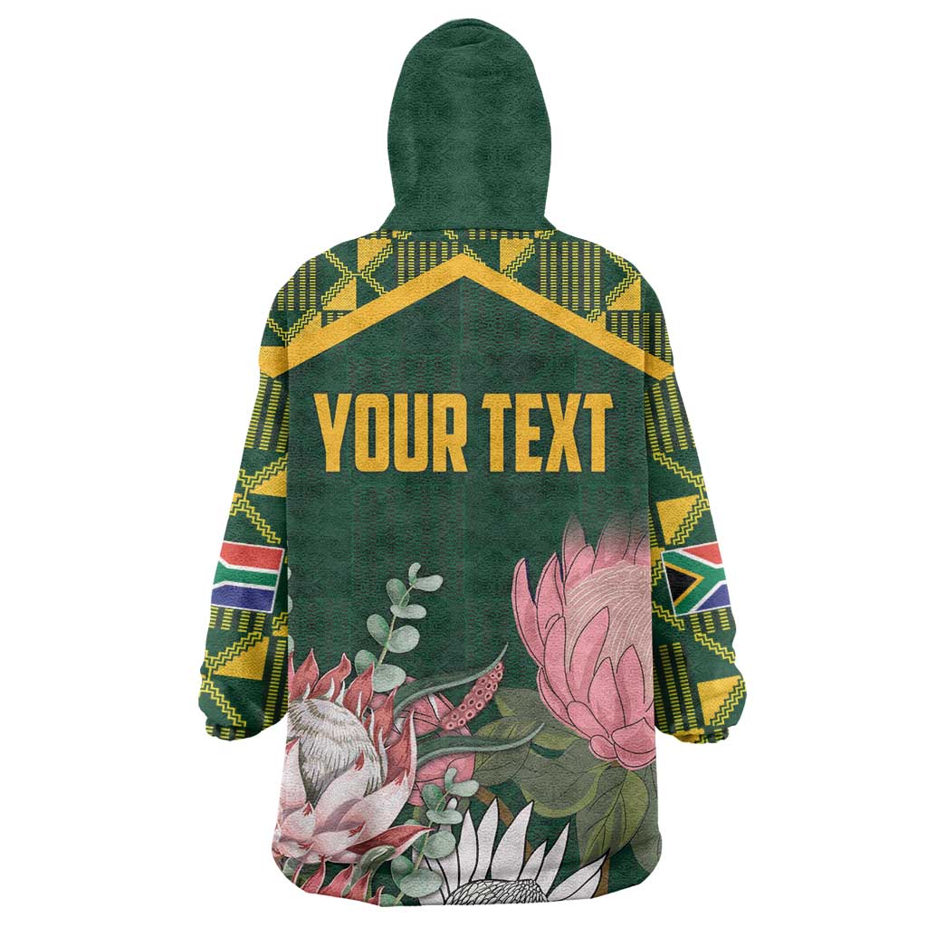 Personalized South Africa With Afro King Protea Wearable Blanket Hoodie Kente Patterns LT18