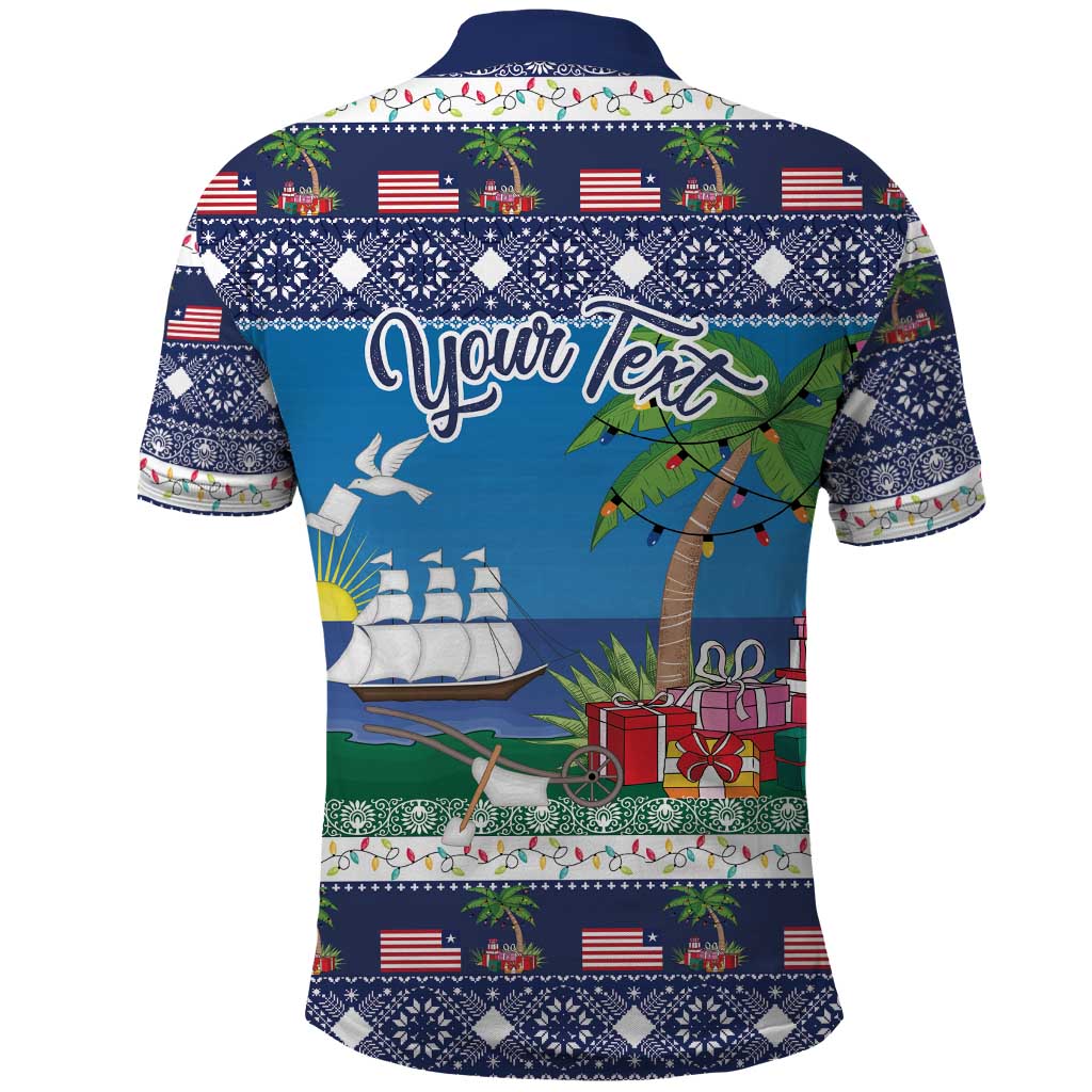 Personalized Liberia Christmas Polo Shirt The Love of Liberty Brought Us Here LT18